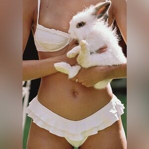 Bamba Swim - Ruffle Eyelet Bikini— LOREN top AND bottoms - pure white